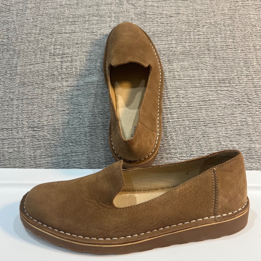 LL Bean Stonington Slip On Suede Loafer Shoes Womens 10 Brown Comfort Casual